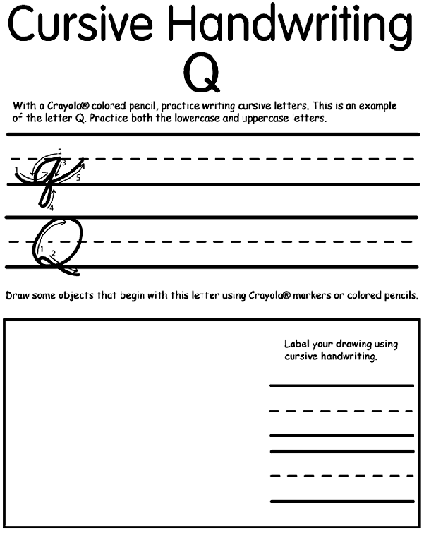 How do you write a capital q in cursive